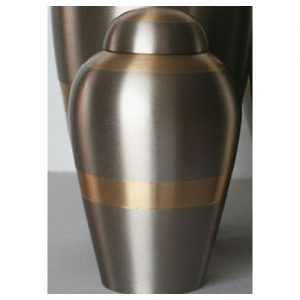 Pet Urns by HTW - Urns for pets, dogs, cats, loss, death, jewelry, ashes, retail, wholesale, minnesota, united states, vet clinic, veterinarian, family pets, Contempo Pewter with Gold Bands