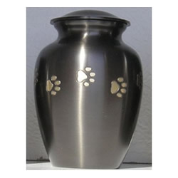 Pet Urns by HTW - Urns for pets, dogs, cats, loss, death, jewelry, ashes, retail, wholesale, minnesota, united states, vet clinic, veterinarian, family pets, Pewter, Slate, Horizontal Paw Print Pet Urn