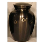 Pet Urns by HTW - Urns for pets, dogs, cats, loss, death, jewelry, ashes, retail, wholesale, minnesota, united states, vet clinic, veterinarian, family pets, Pewter, Slate, Horizontal Paw Print Pet Urn