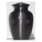 Pet Urns by HTW - Urns for pets, dogs, cats, loss, death, jewelry, ashes, retail, wholesale, minnesota, united states, vet clinic, veterinarian, family pets, Pewter, Slate, Horizontal Paw Print Pet Urn