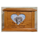 Pet Urns by HTW - Urns for pets, dogs, cats, loss, death, jewelry, ashes, retail, wholesale, minnesota, united states, vet clinic, veterinarian, family pets - SP Series Photo Engraved Image Wood Pet Urns