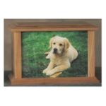 Pet Urns by HTW - Urns for pets, dogs, cats, loss, death, jewelry, ashes, retail, wholesale, minnesota, united states, vet clinic, veterinarian, family pets - SP Series Photo Engraved Image Wood Pet Urns